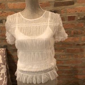Free People Intimately White Sheer Top Sz Small